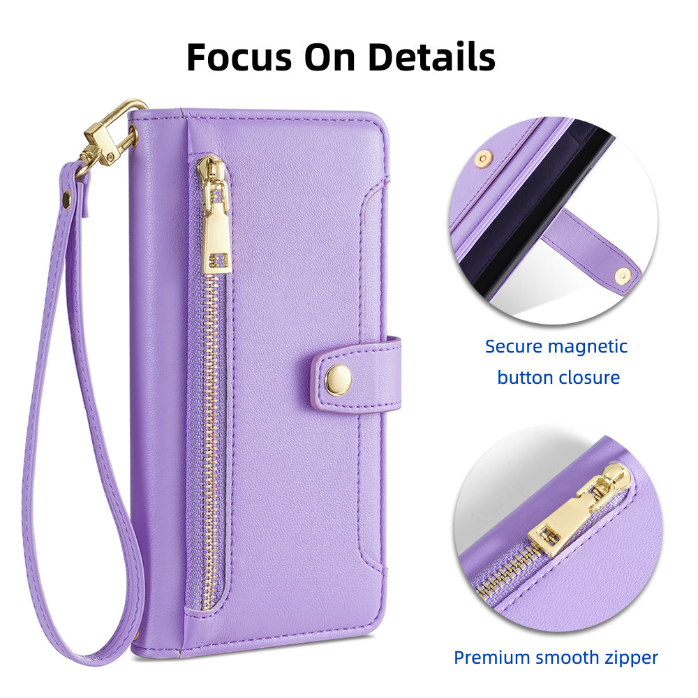 Shockproof Phone Case for OnePlus 11 5G Zipper Pocket Card Slots Flip Leather Phone Cover with Straps Shockproof Phone Case for OnePlus 11 5G Zipper Pocket Card Slots Flip Leather Phone Cover with Straps